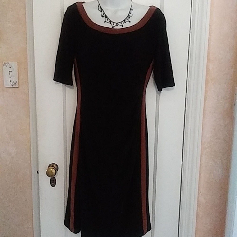 Womens Chaps 3/4 sleeve ruched dress